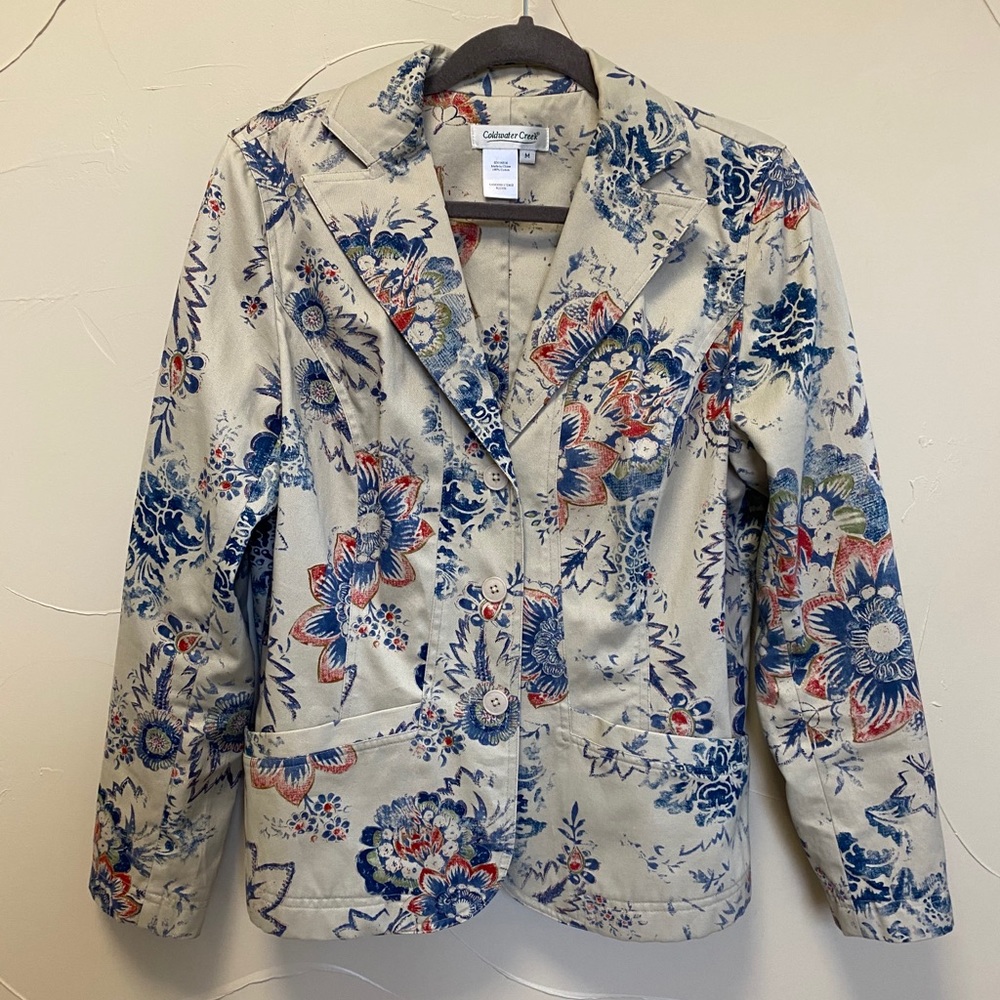 Cold water Creek 100% cotton twill blazer